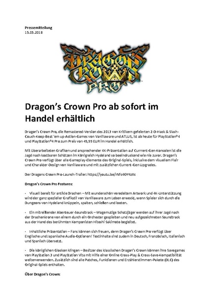 File:Dragon's Crown Pro Press Release 2018-05-15 DE.pdf