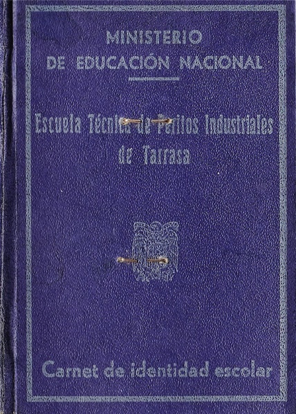 File:Technical High School of Industrial Engineering of Terrassa Identity Document 1961-09-30.pdf