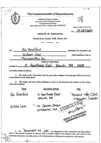 File:Microsmiths, Inc. Dissolution 1996-04-24 (Secretary of the Commonwealth of Massachusetts).pdf