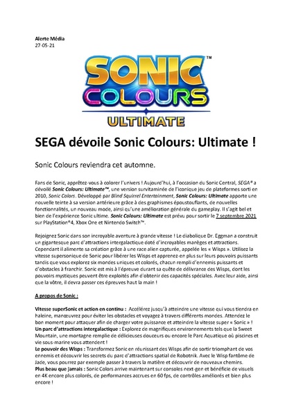 File:Sonic Colours Ultimate Press Release 2021-05-27 FR.pdf