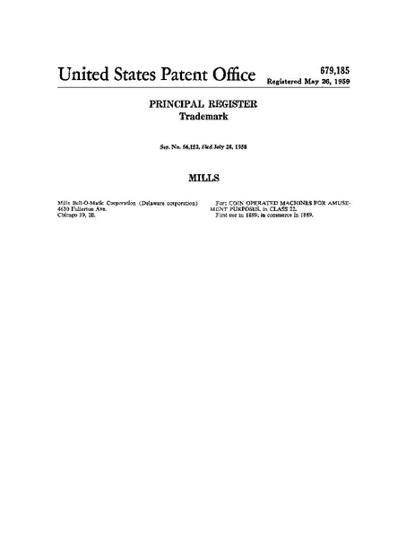 File:Trademark Mills Reg Nº 679185 1959-05-26 (United States Patent and Trademark Office).pdf