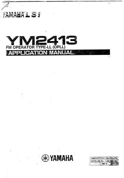 File:YM2413 Application Manual.pdf - Retro CDN